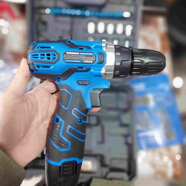 دریل پیچ گوشتی شارژی ویوارکس مدل VR12V-2A-BLUE مجموعه 28 عددی
